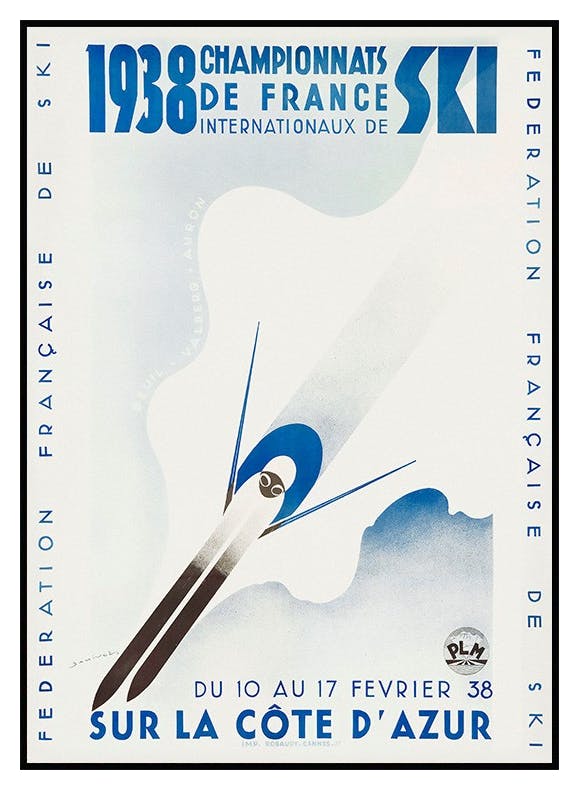 Vintage Französisches Ski Poster (30x40 cm) - Poster Store