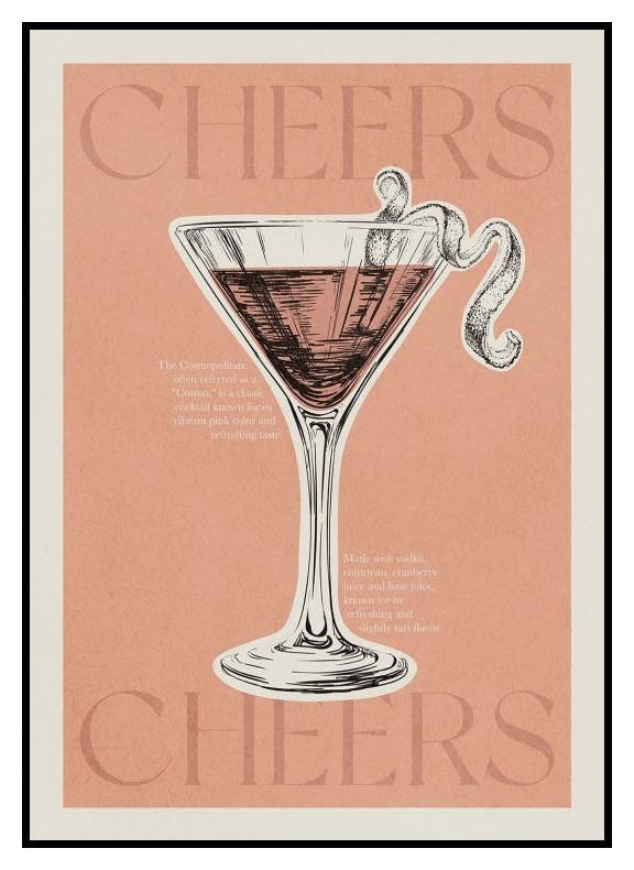 Poster Cheers Cosmopolitan (30x40 cm) - Poster Store