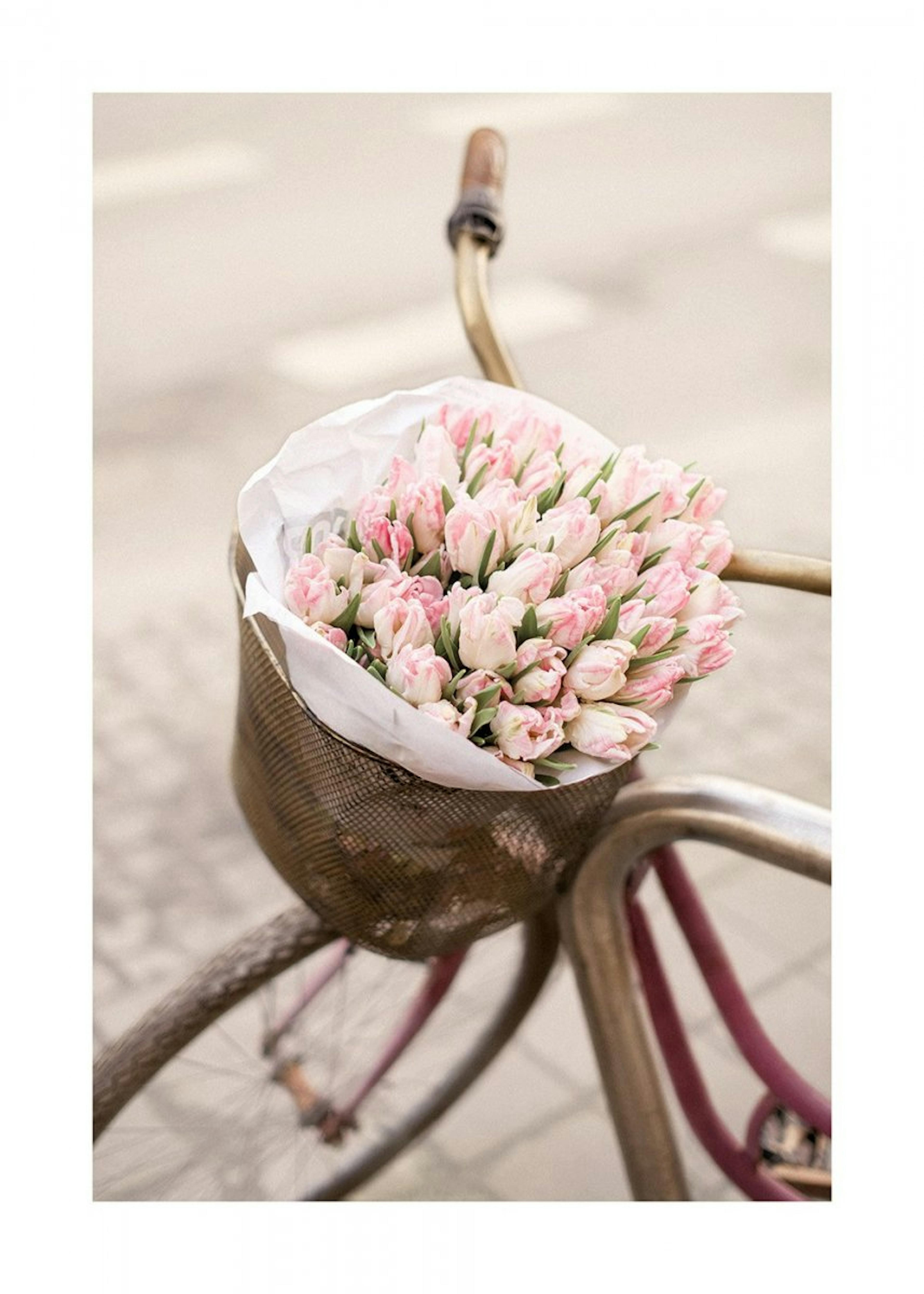Pink Tulips on Bicycle Poster 0