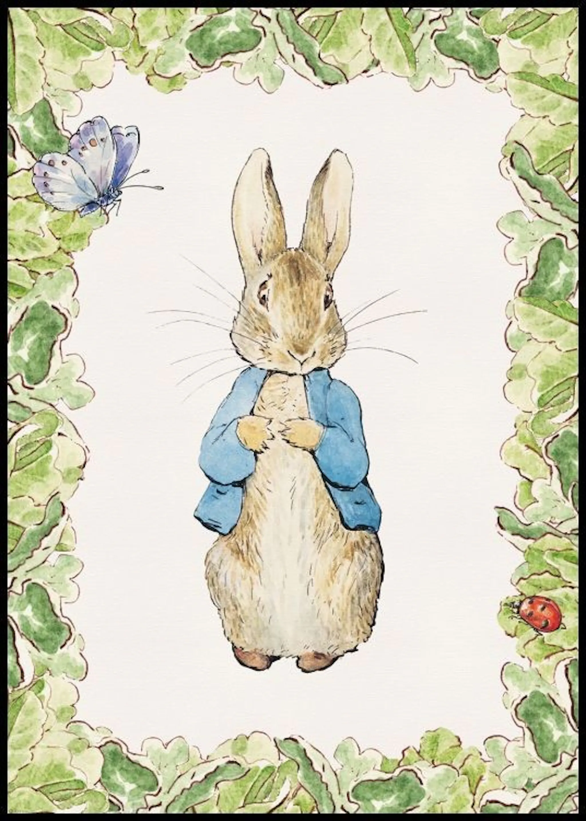 COTTON TAIL Poster | Whimsical Rabbit Art with Butterfly and Berries ...
