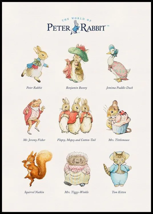 Peter Rabbit Dad Portrait Tales of Peter Rabbit & Friends Poster | Whimsical Beatrix Potter ...