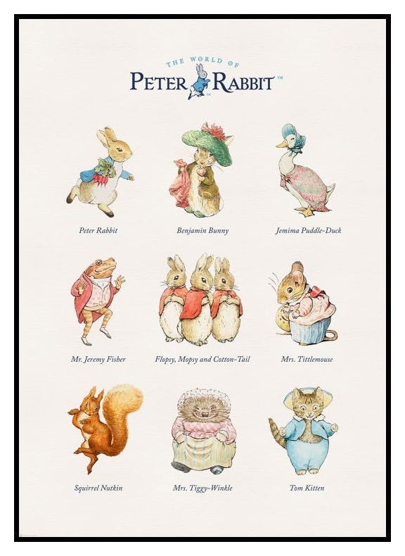 Peter Rabbit Characters Poster (21x30 cm) - Poster Store