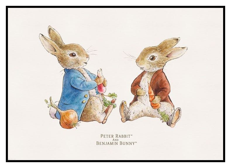 Peter Rabbit and Benjamin Bunny Plakat (21x30 cm) - Poster Store