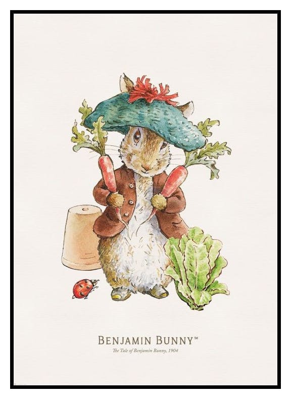 Peter Rabbit - Benjamin Bunny Illustration Poster (21x30 cm) - Poster Store