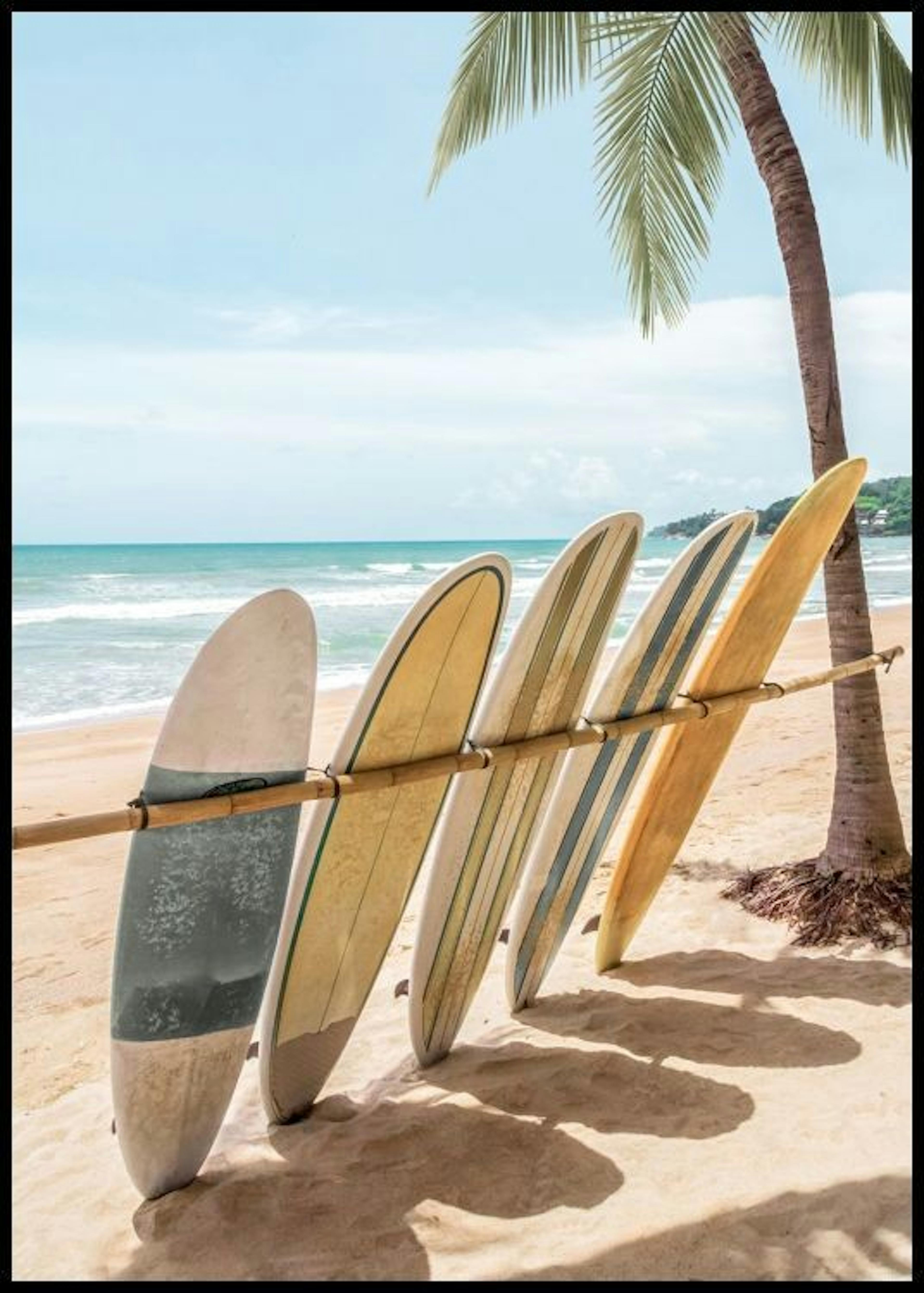 Surfplanken Op Een Rij Poster 0