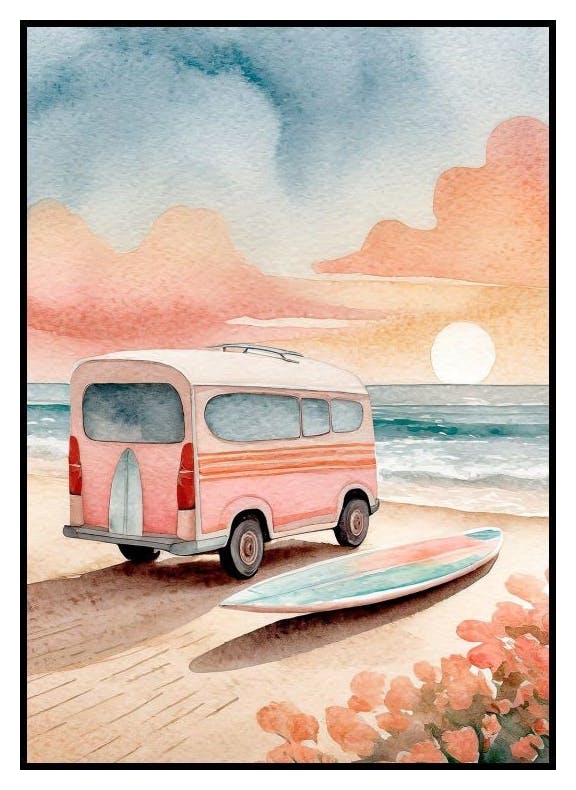 Sunset Van Poster (30x40 cm) - Poster Store