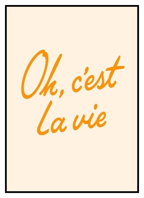 Oh La Vie Poster (30x40 cm) - Poster Store