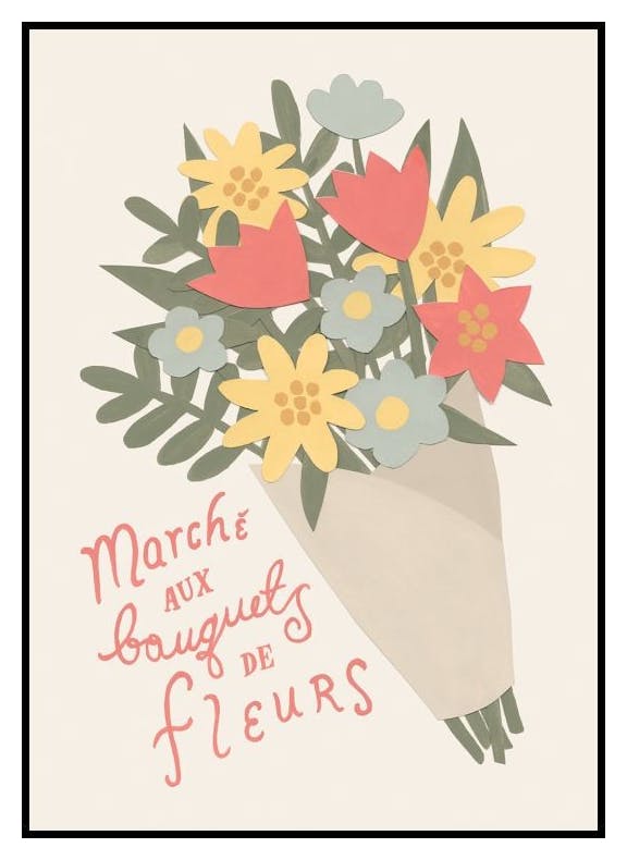 Blomsterbuketmarked Plakat (13x18 cm) - Poster Store