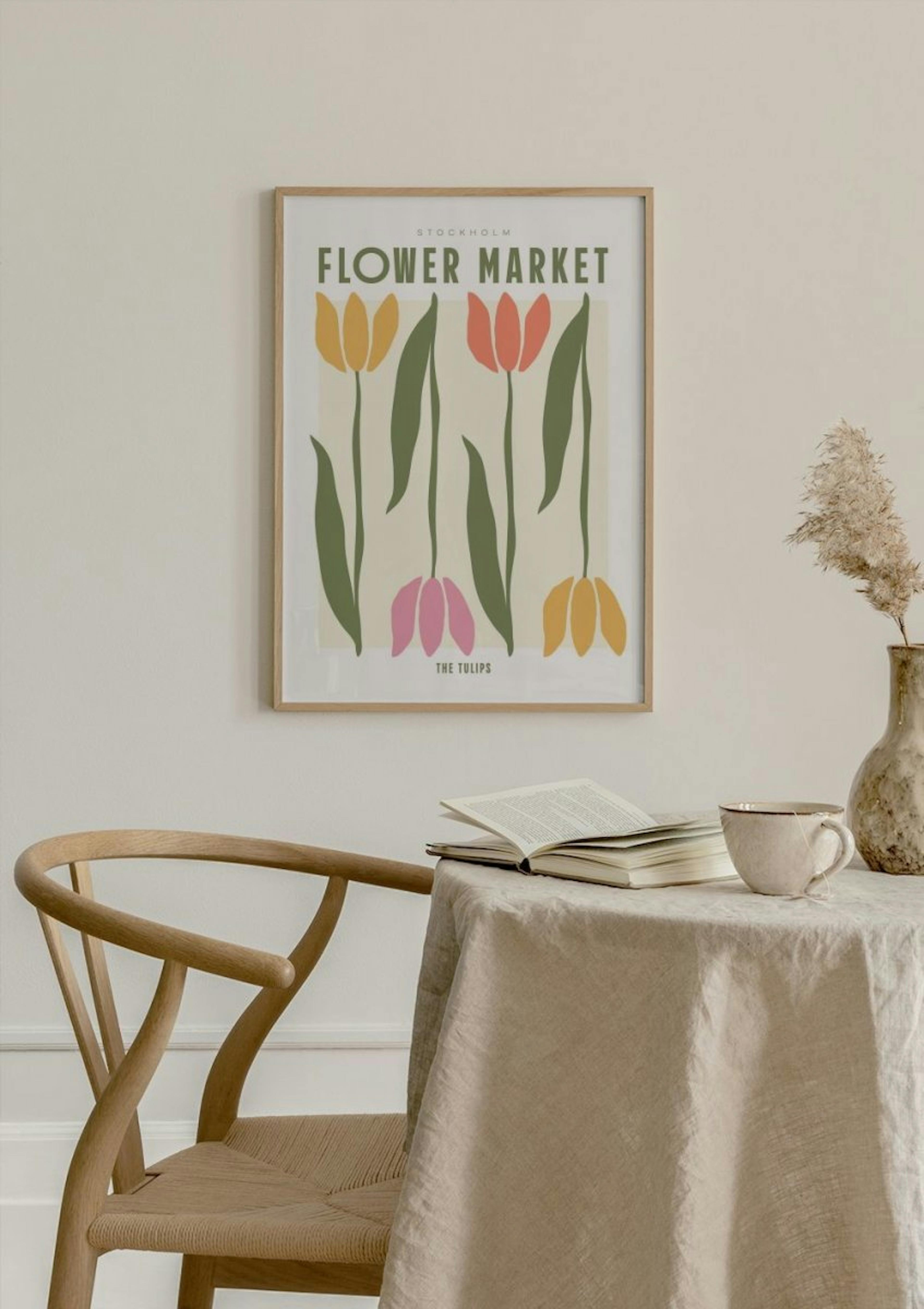 Bloemenmarkt - De Tulpen Poster thumbnail