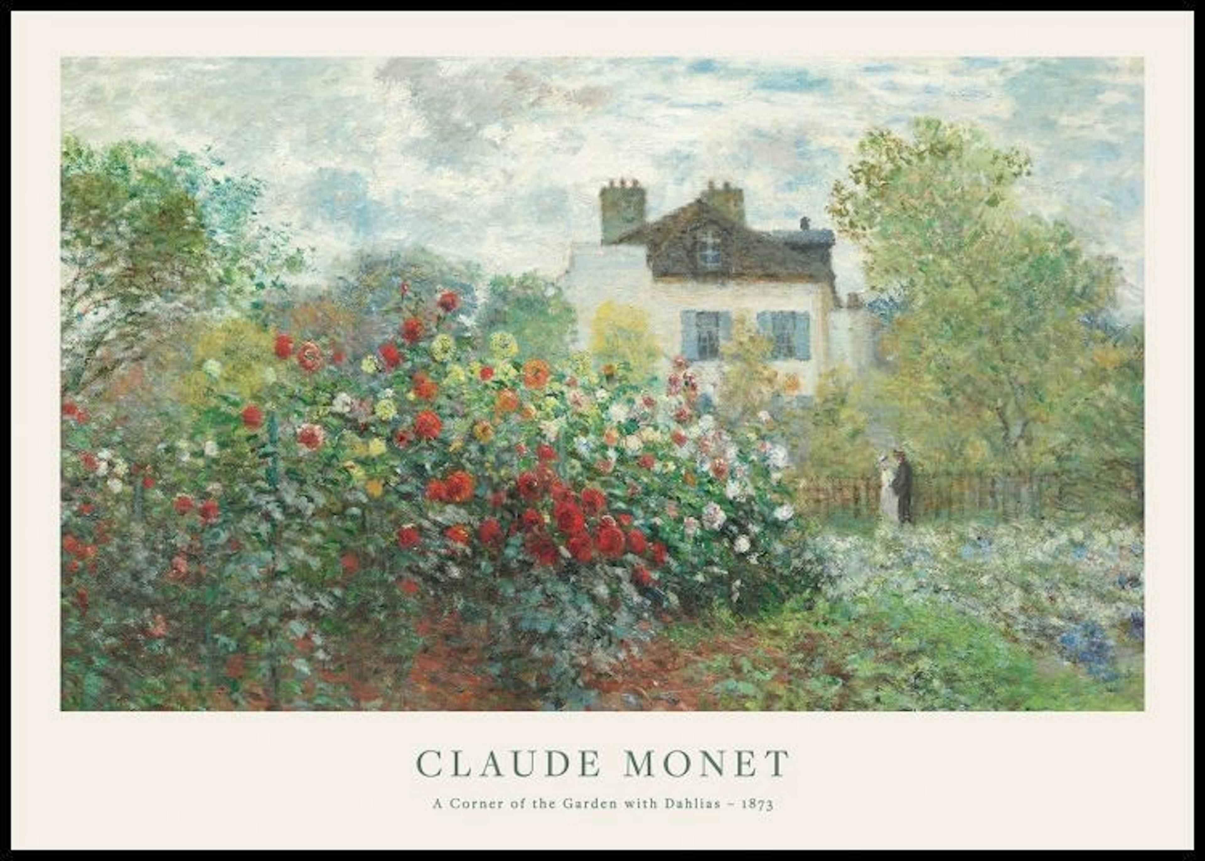 Monet - A Corner of the Garden with Dahlias Poster thumbnail