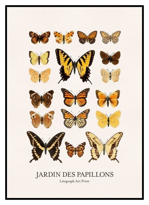 Jardin des Papillons Poster (30x40 cm) - Poster Store
