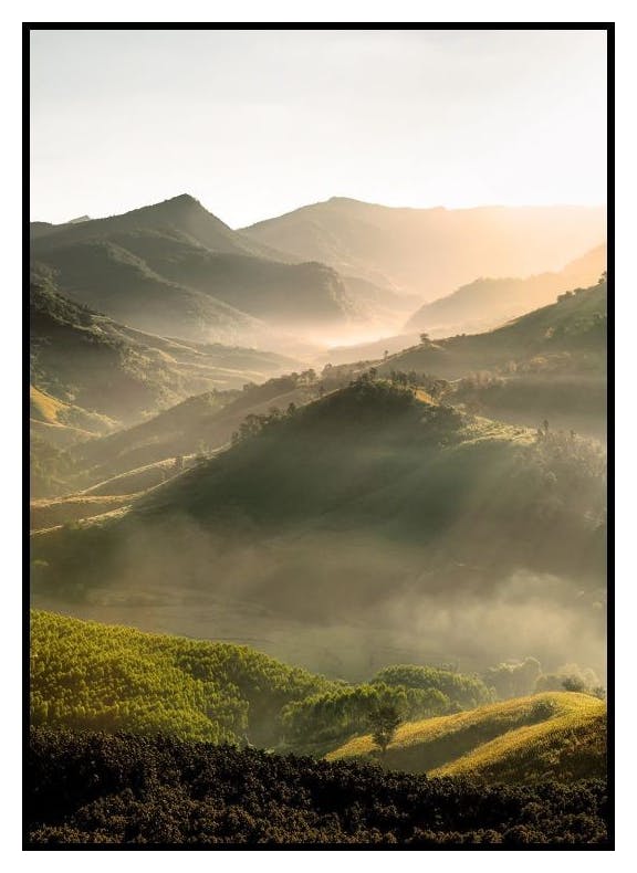 Widok na Majestatyczne Góry Plakat (50x70 cm) - Poster Store