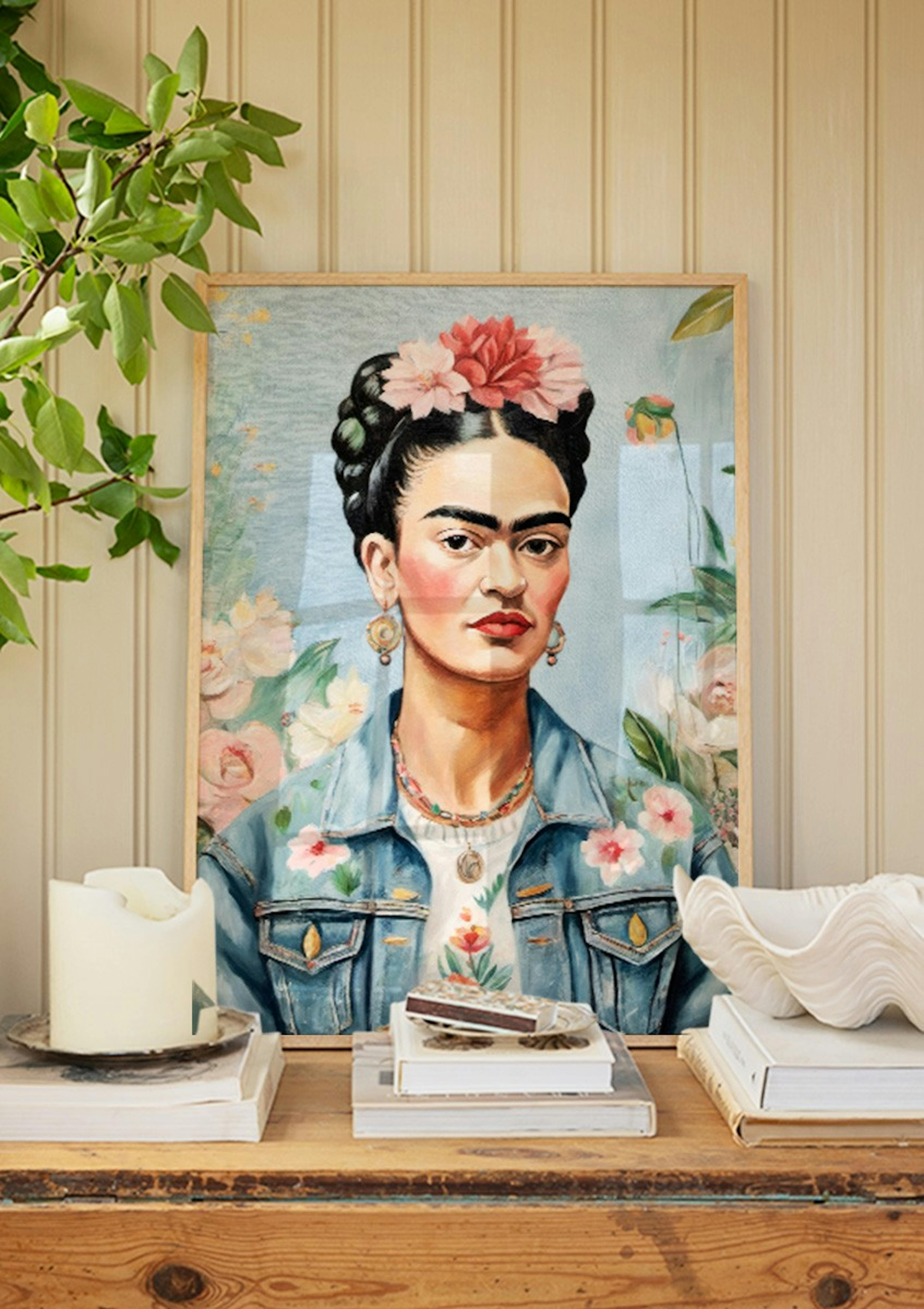 Frida Kahlo farkuissa -juliste thumbnail