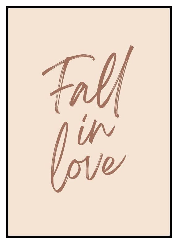 Fall in Love Script Poster (30x40 cm) - Poster Store