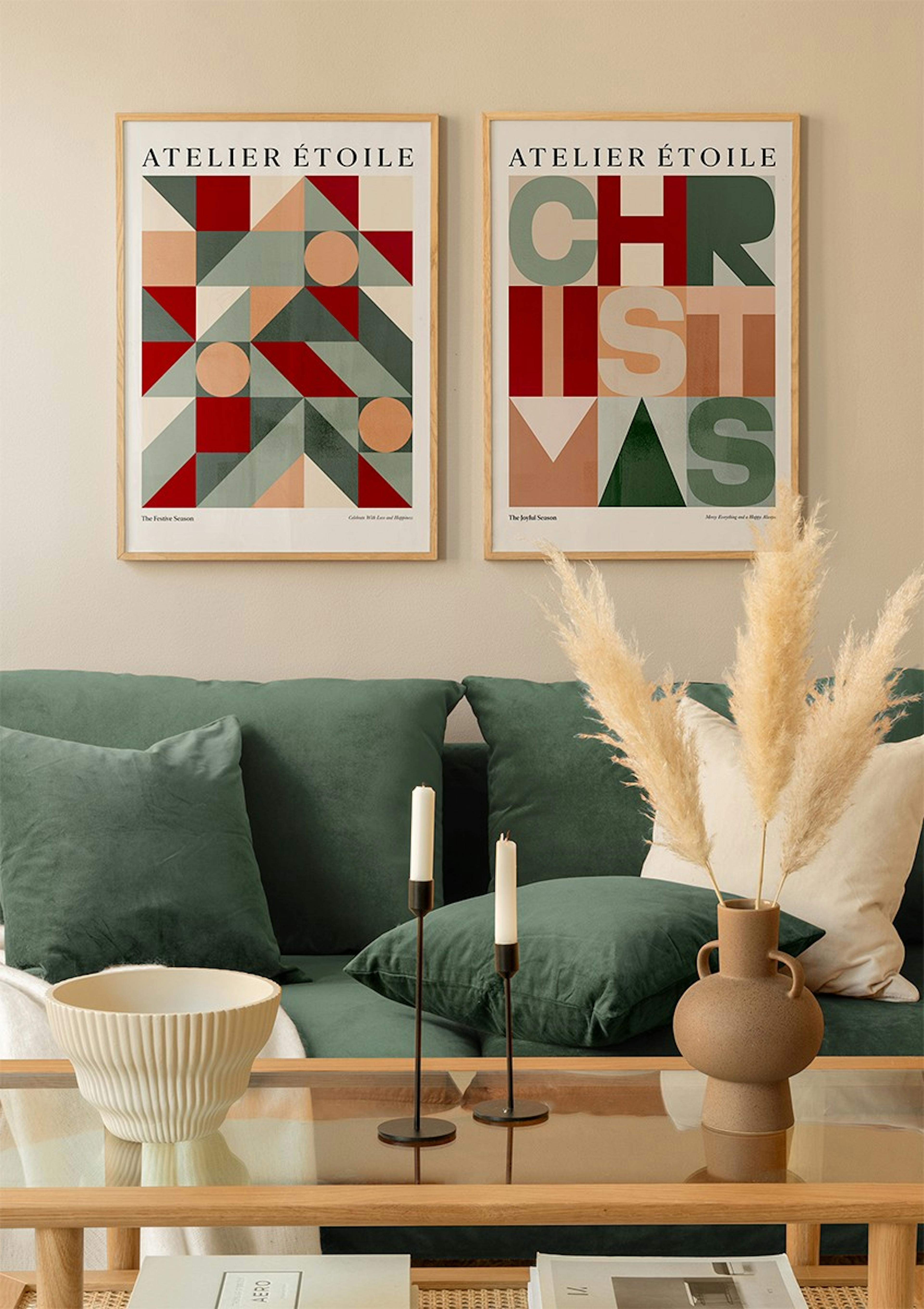 Graphischer Weihnachtsbaum Poster thumbnail