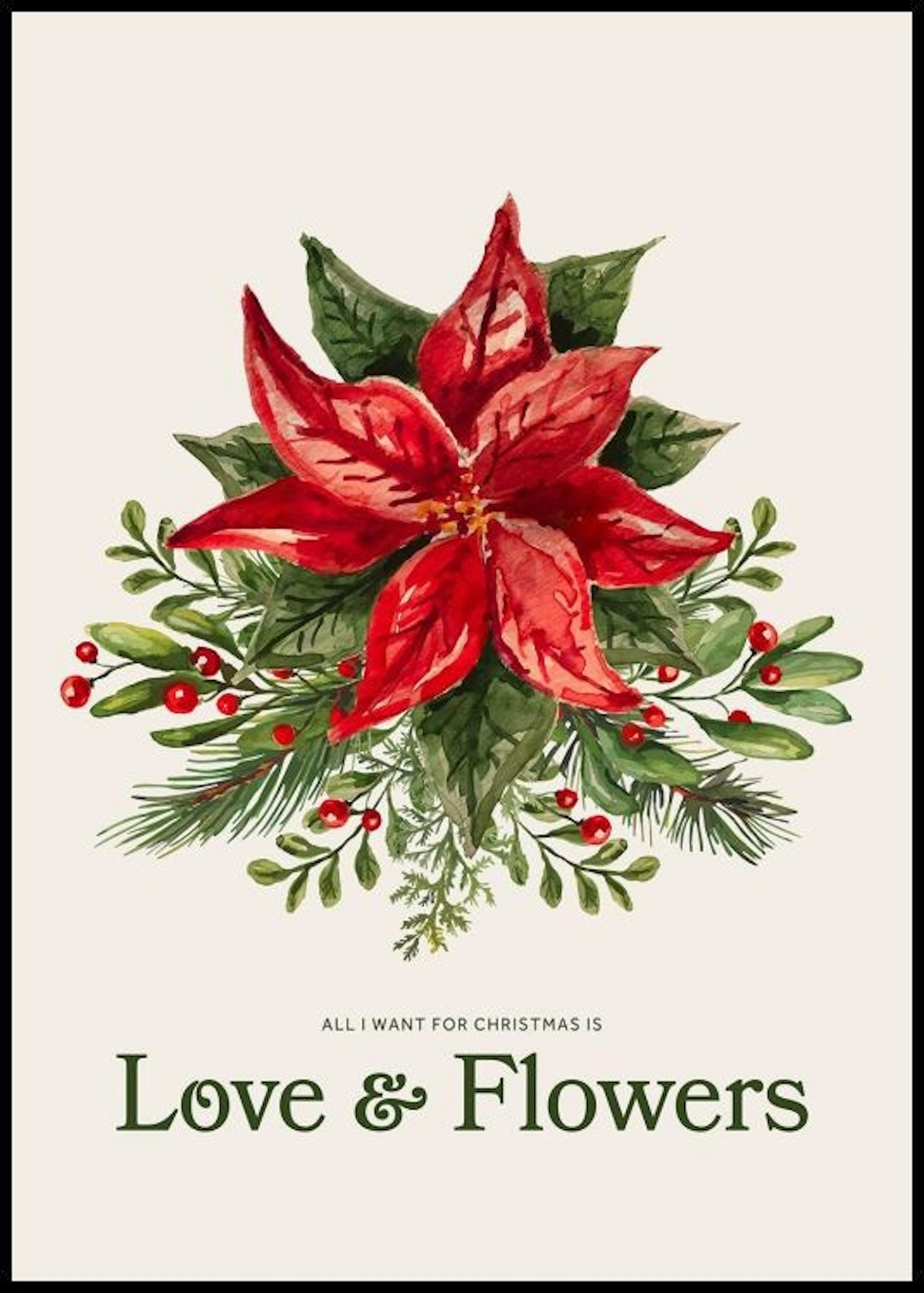 Liefde en Bloemen voor Kerstmis Poster 0