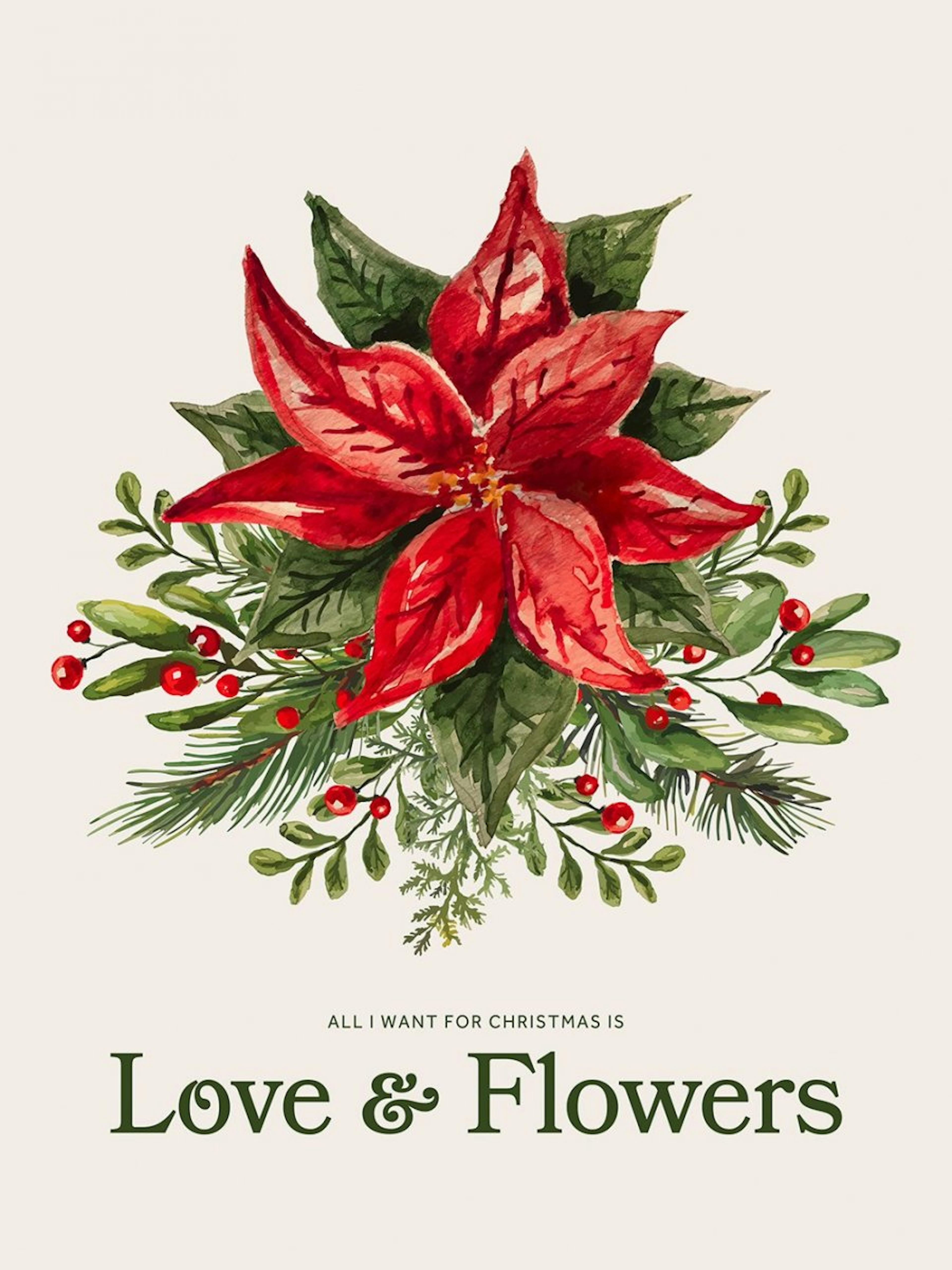 Fleurs et Amour pour Noël Poster 0