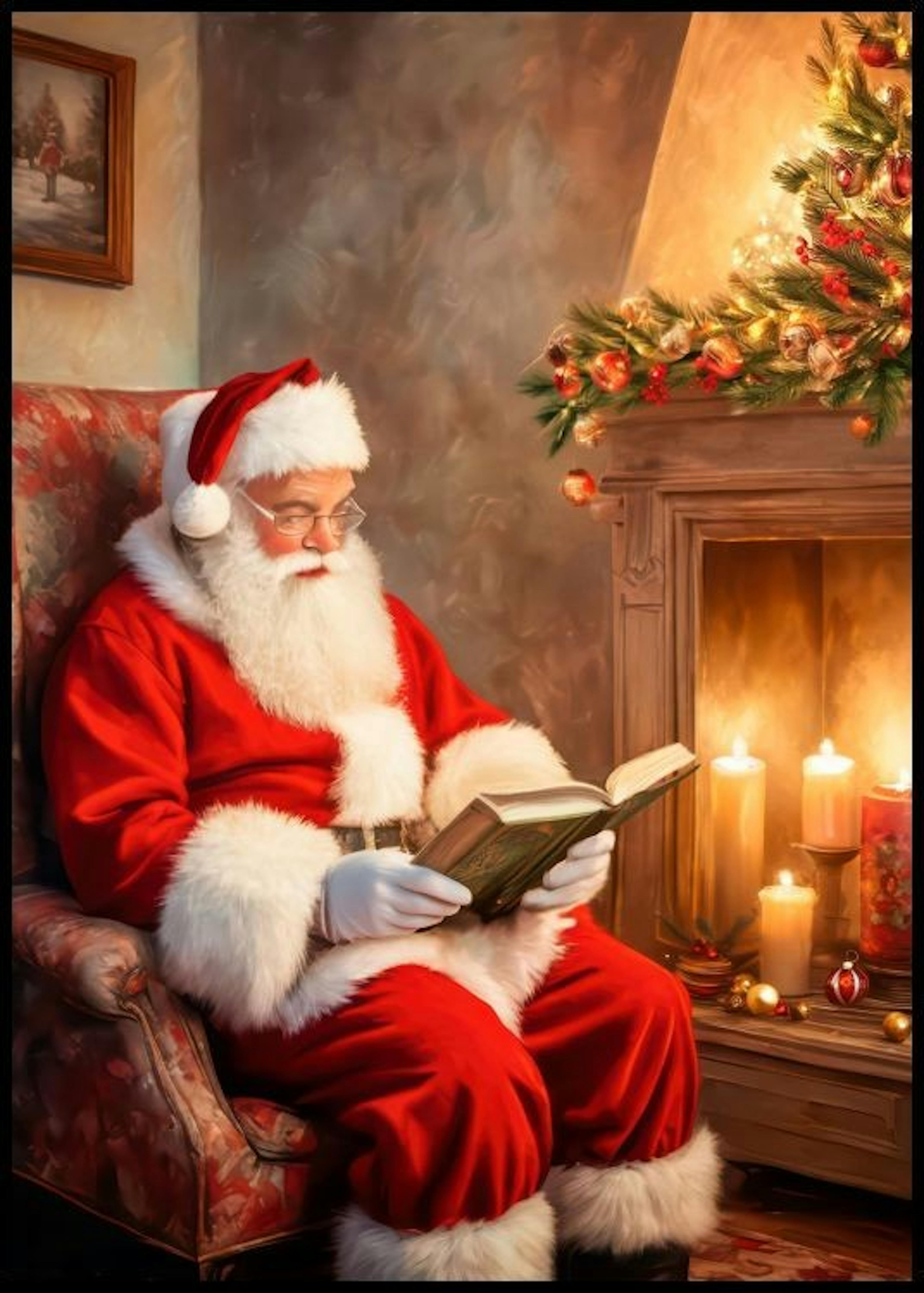 Leyendo a Santa Póster 0