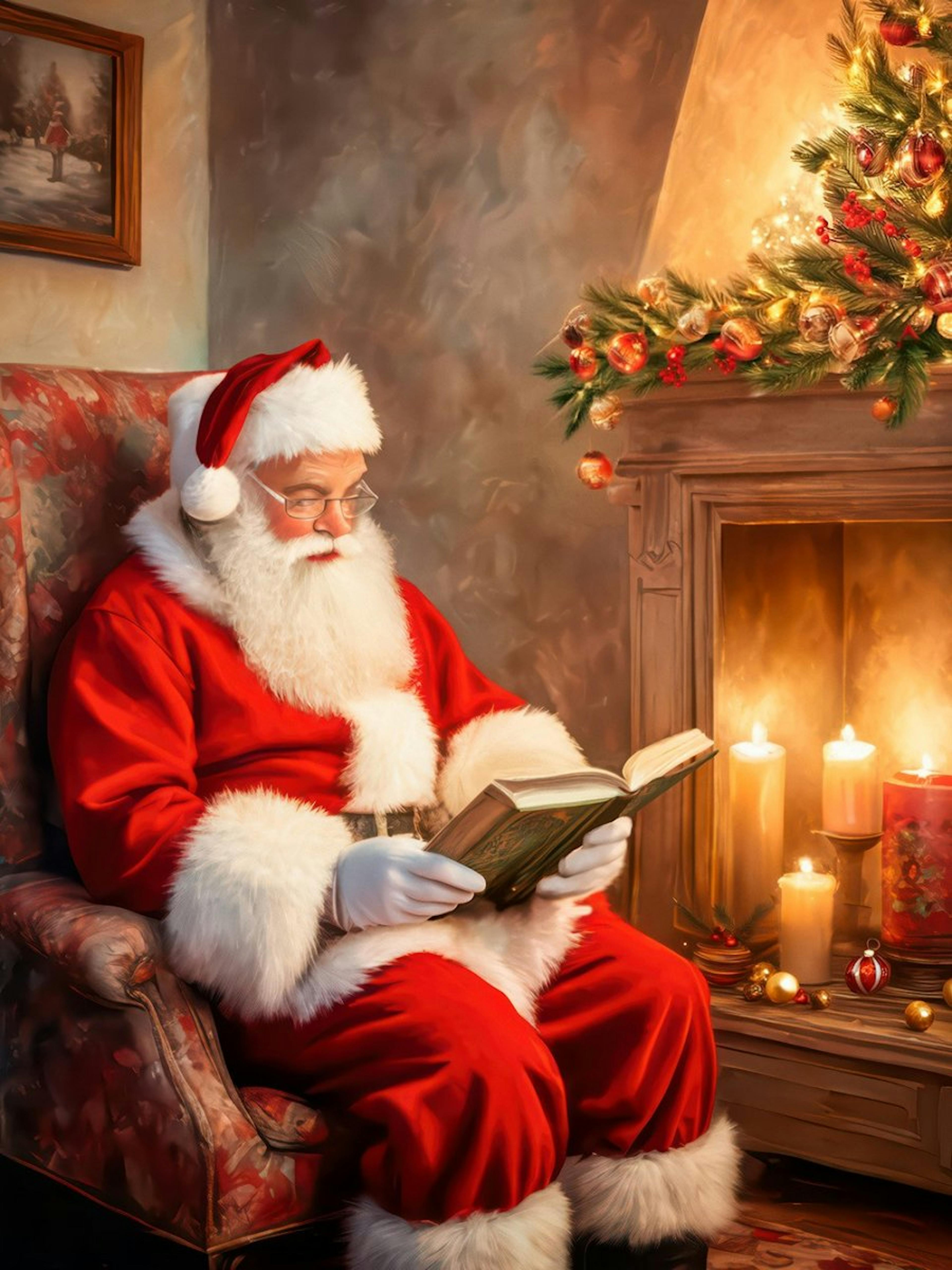 Leyendo a Santa Póster 0