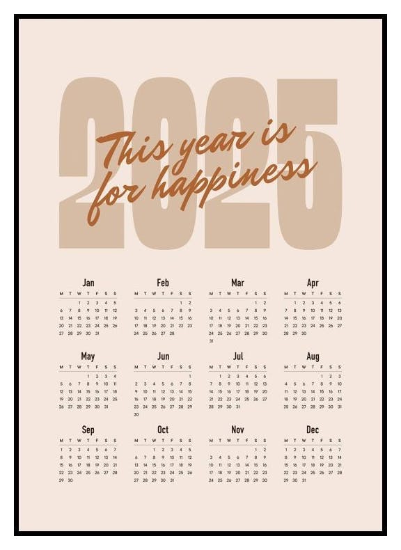 Bold Kalender 2025 Plakater (50x70 cm) - Poster Store