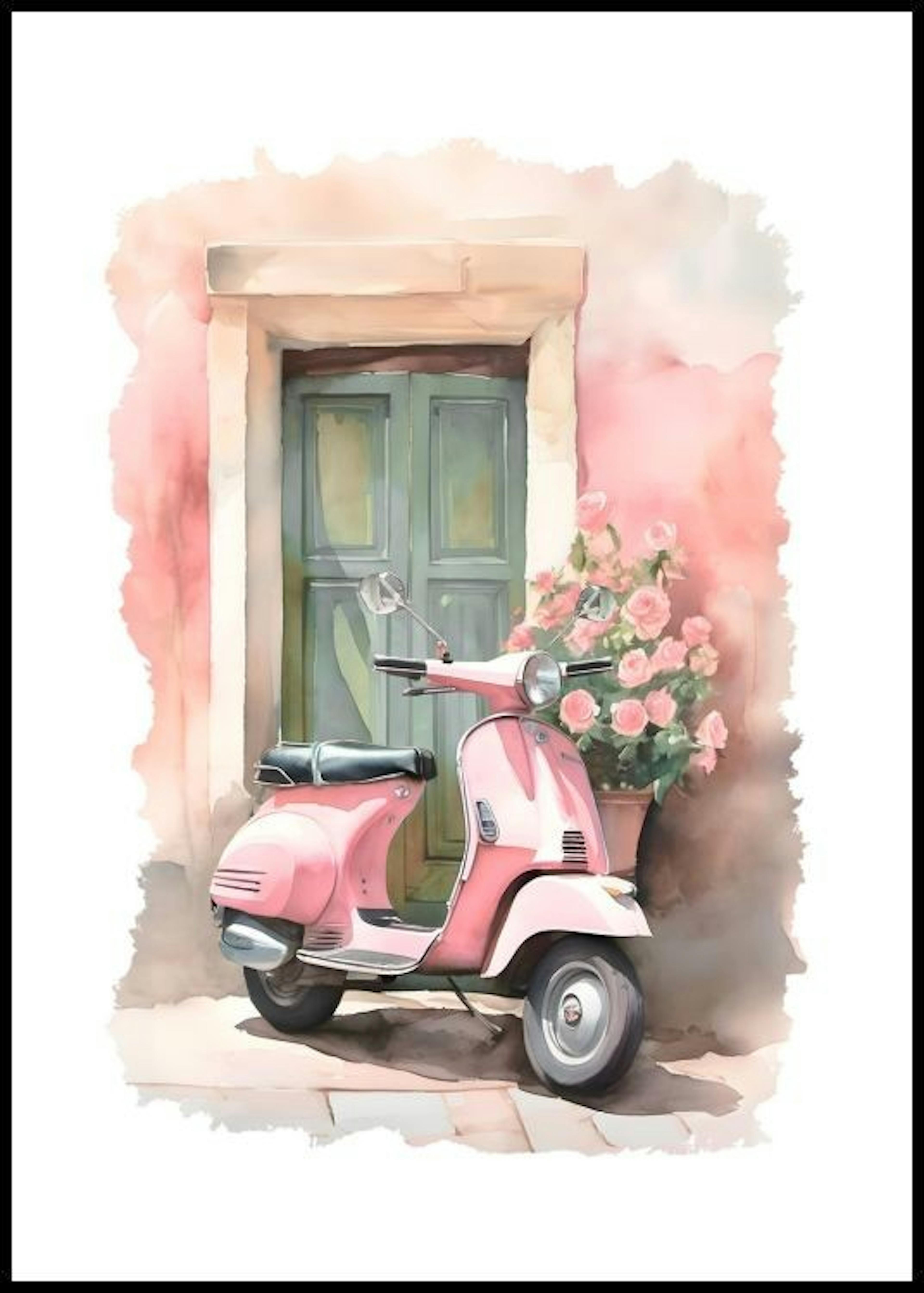 Vespa Rose Poster thumbnail