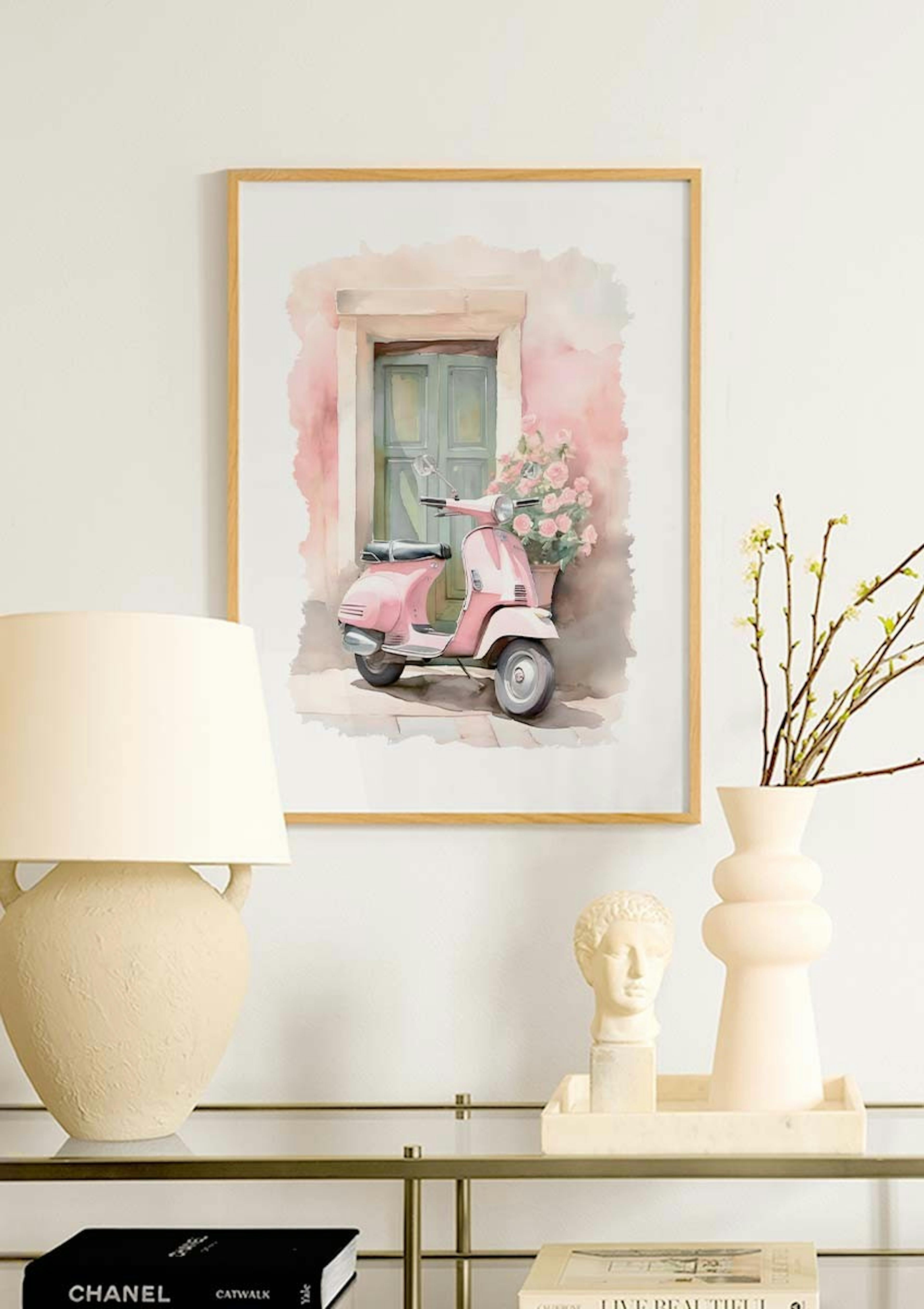 Vespa Rose Poster thumbnail