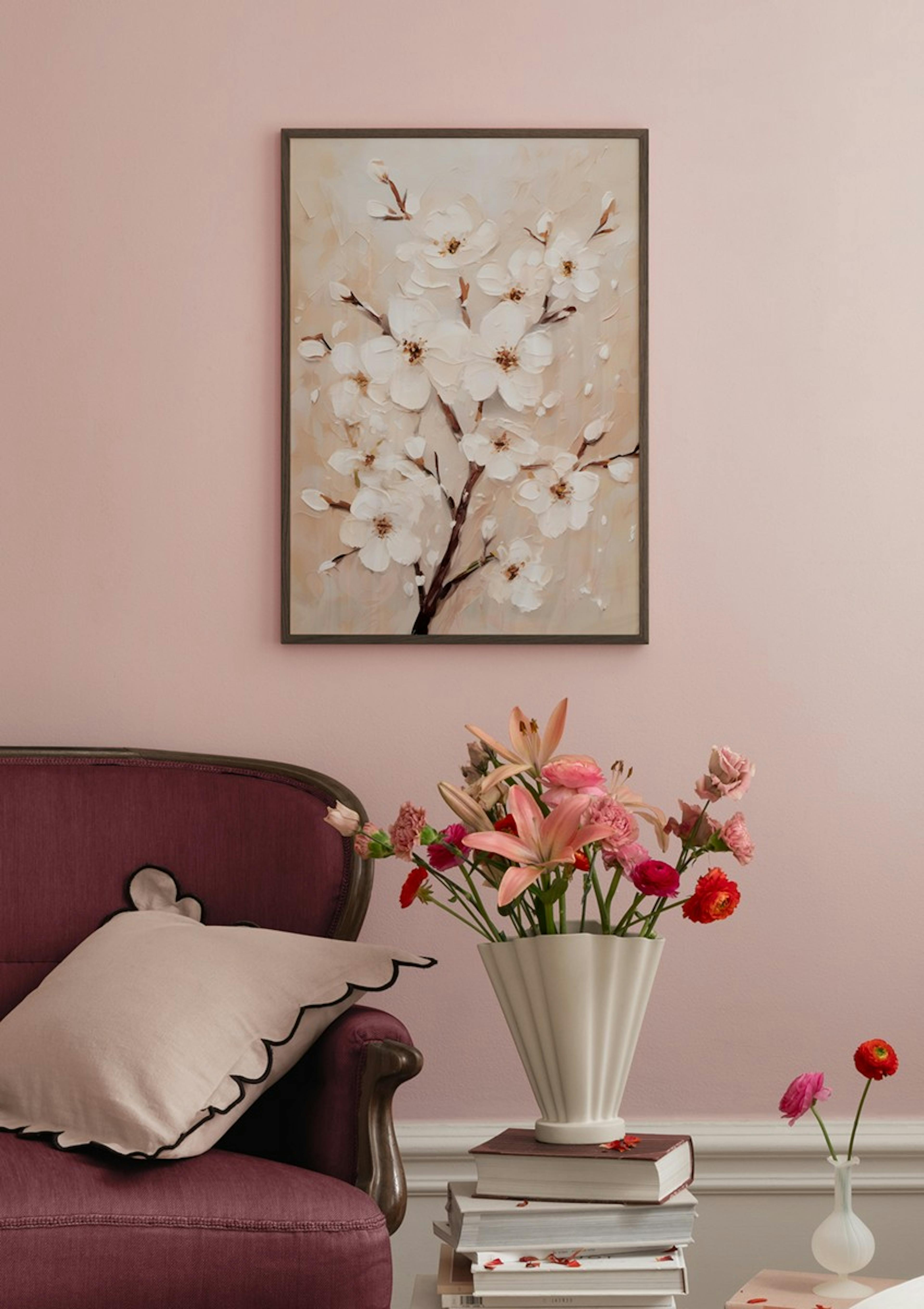 White Almond Blossom Poster thumbnail