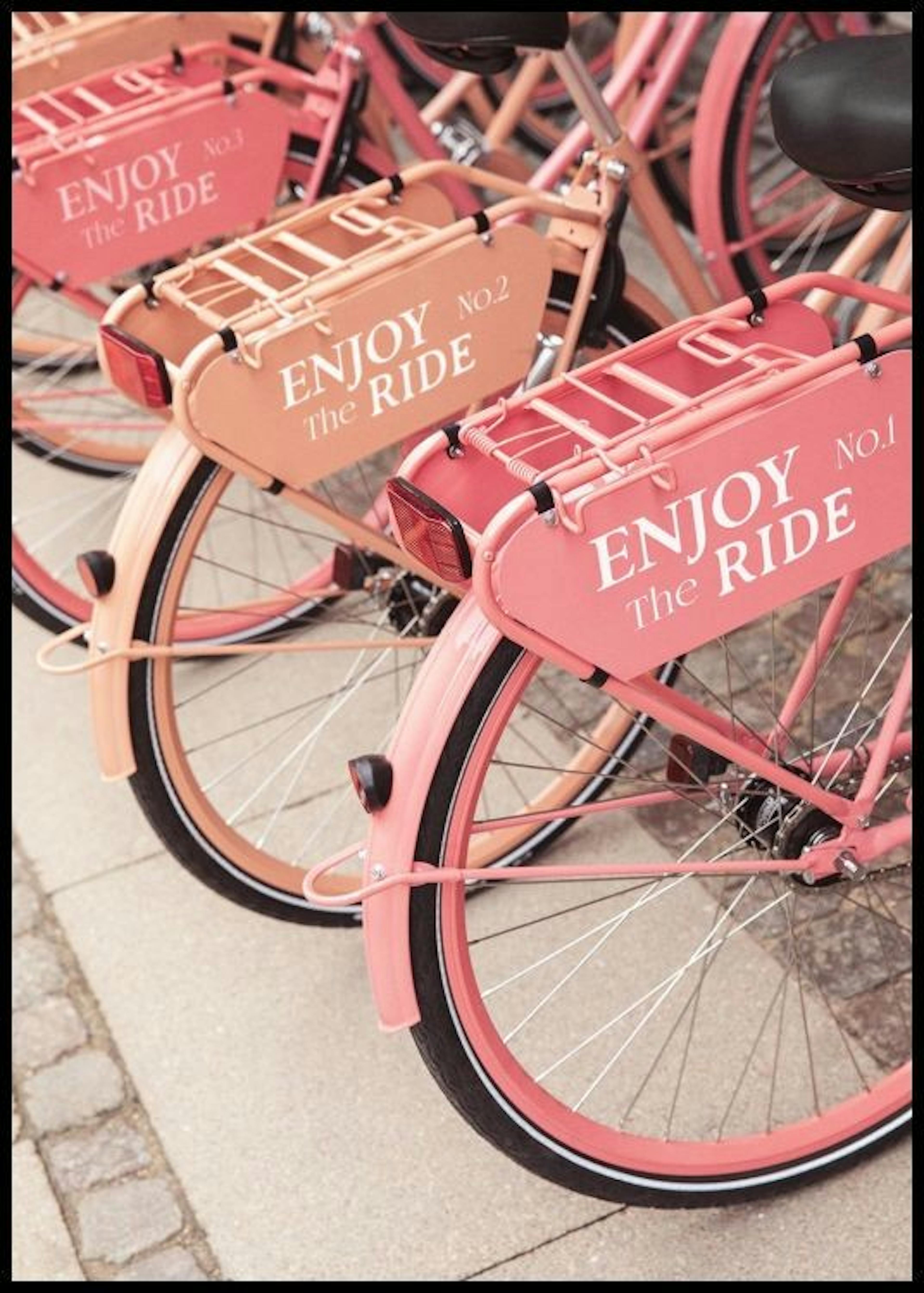 Roze Stadsfietsen Poster 0