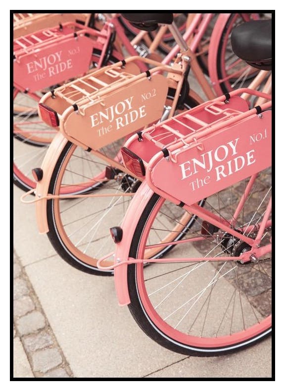 Roze Stadsfietsen Poster (50x70 cm) - Poster Store