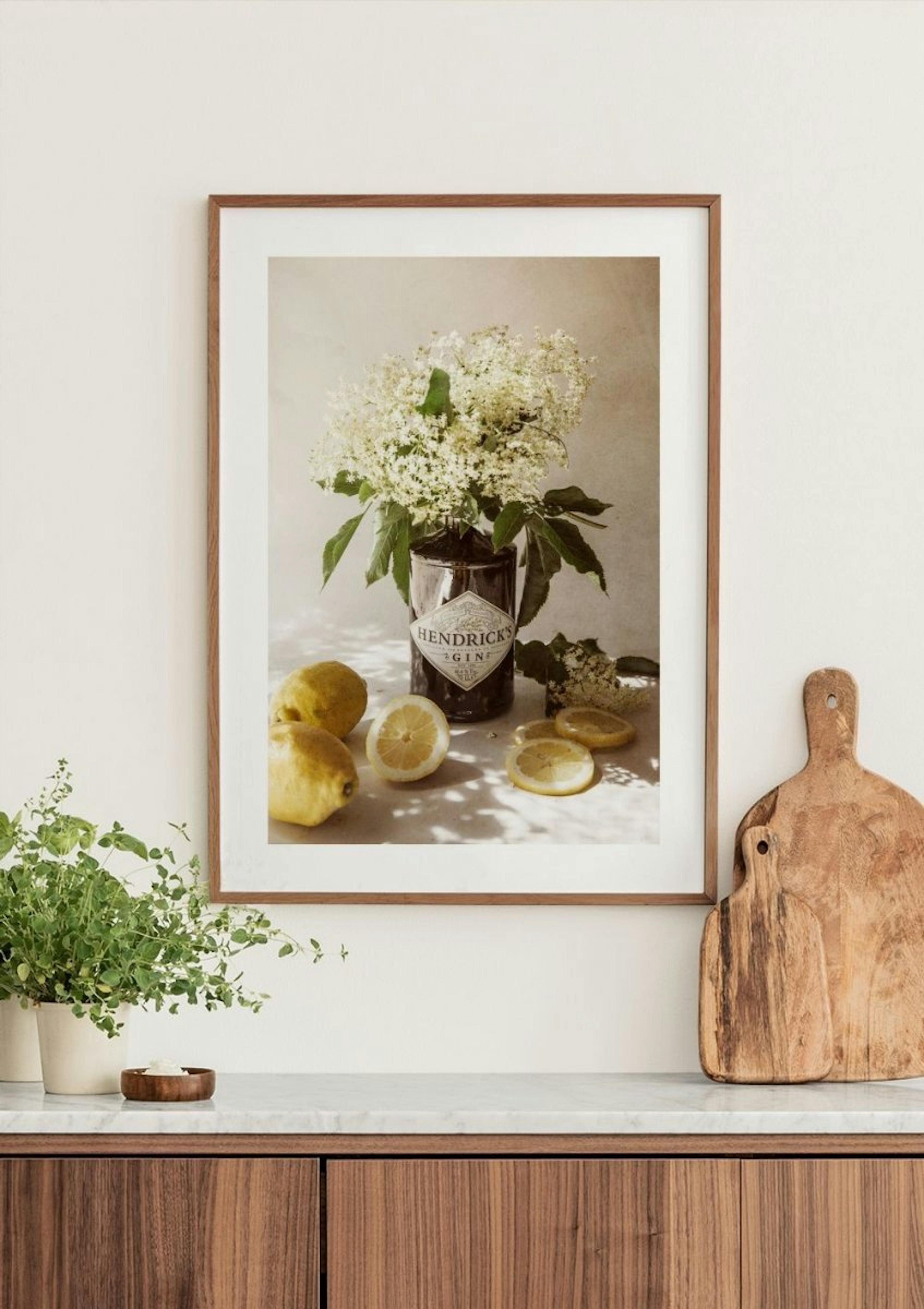 Lemons and Elderflower Gin Poster thumbnail