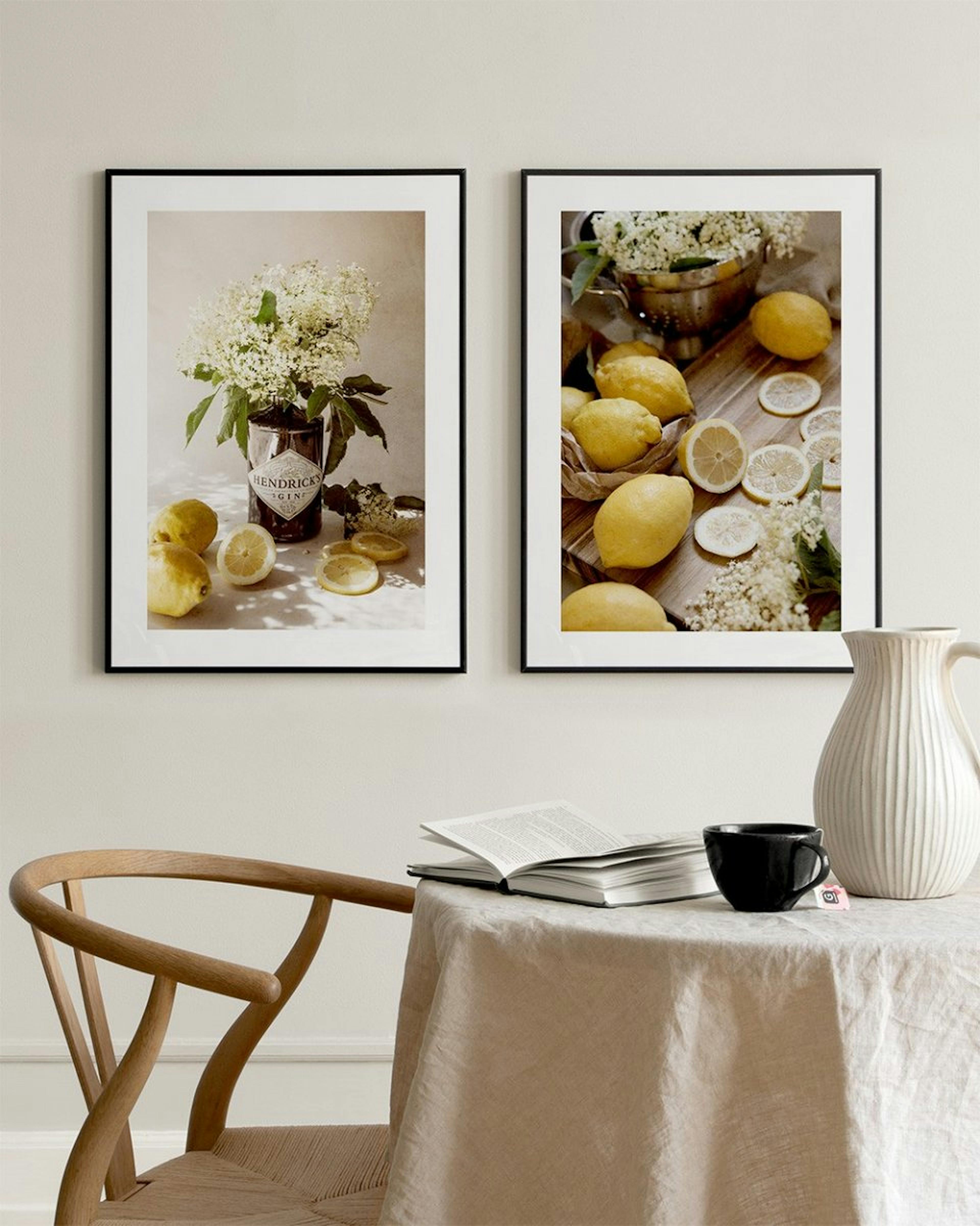 Lemons and Elderflower Gin Poster thumbnail