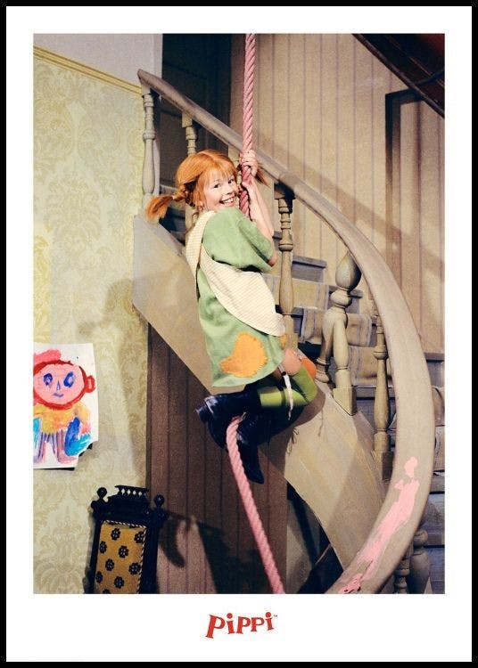 Pippi Calzaslargas Trepando Póster 0