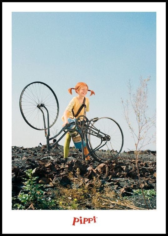 Pippi Calzaslargas y Su Bicicleta Póster 0