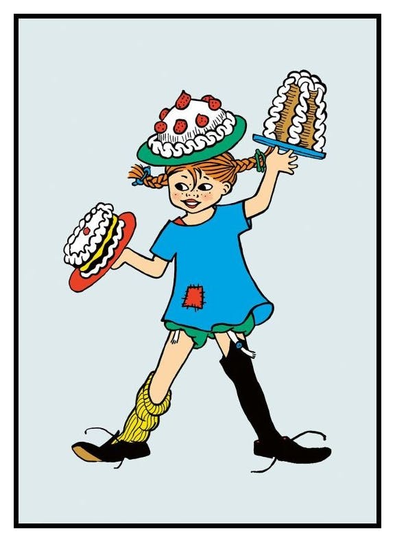 Świętująca Pippi Pończoszanka Plakat (50x70 cm) - Poster Store