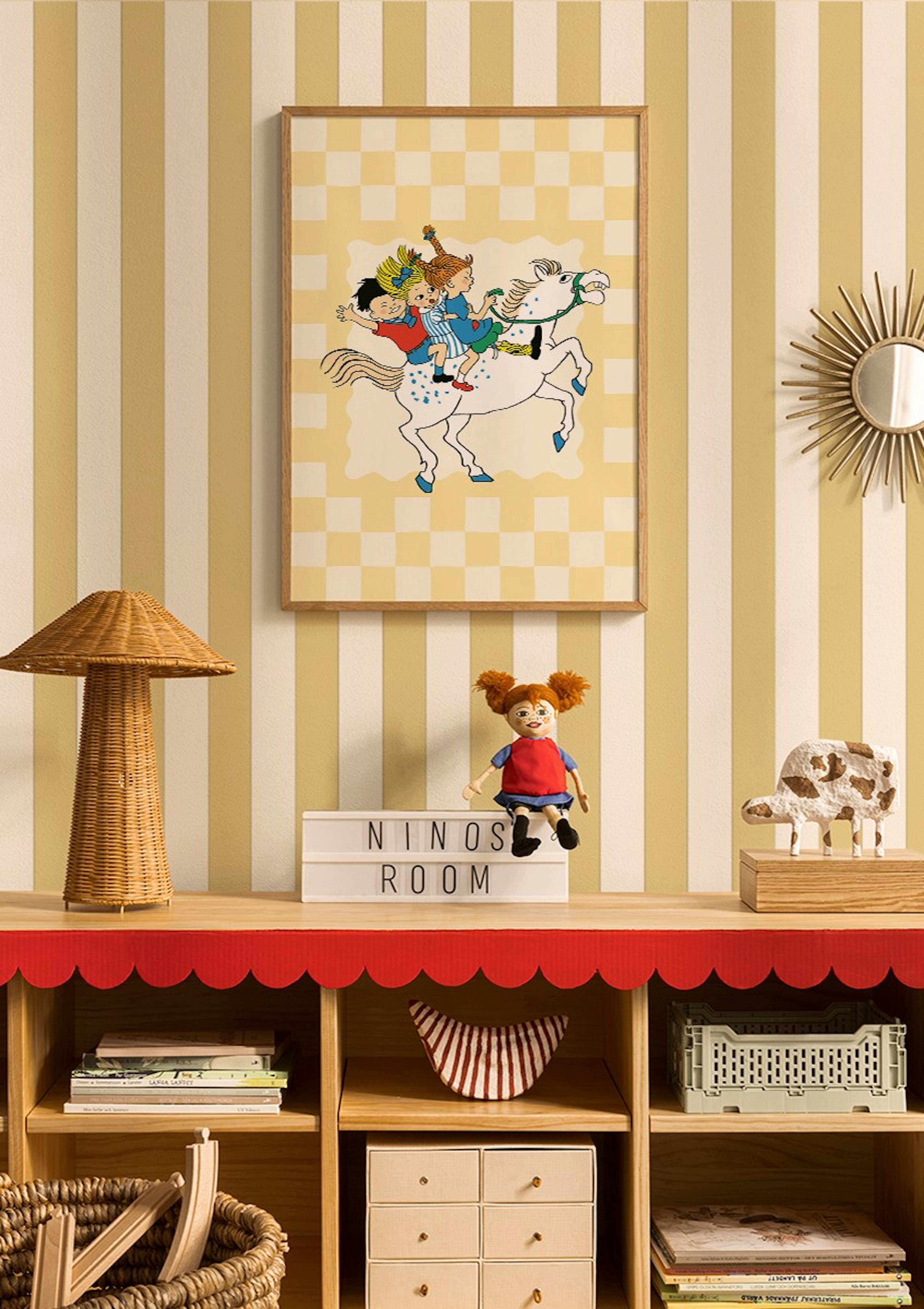 Pippi Langstrømpe Hesteridning Plakat thumbnail
