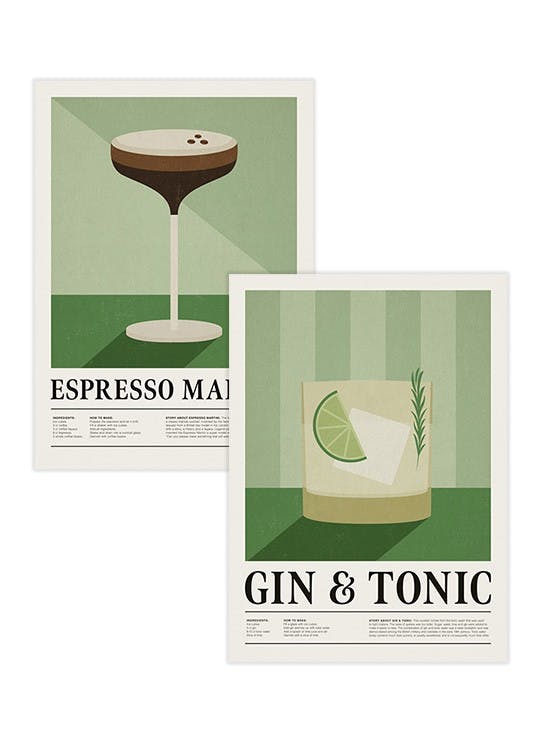 Cocktail Poster pack (21x30 cm) - Poster Store