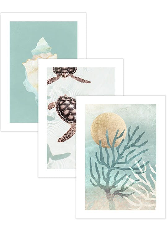 Graphic Beach Poster pack (30x40 cm) - Poster Store