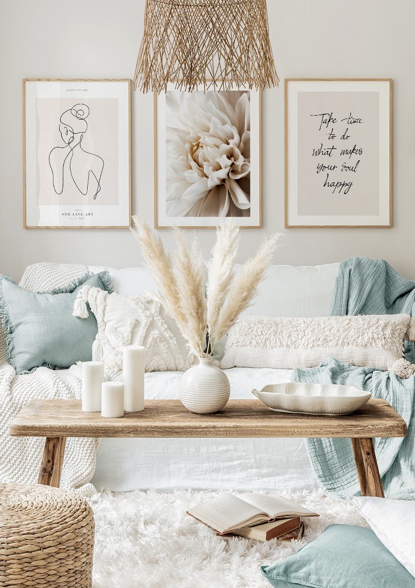 Ruhiges Beige Trio Poster Set (50x70 cm) - Poster Store