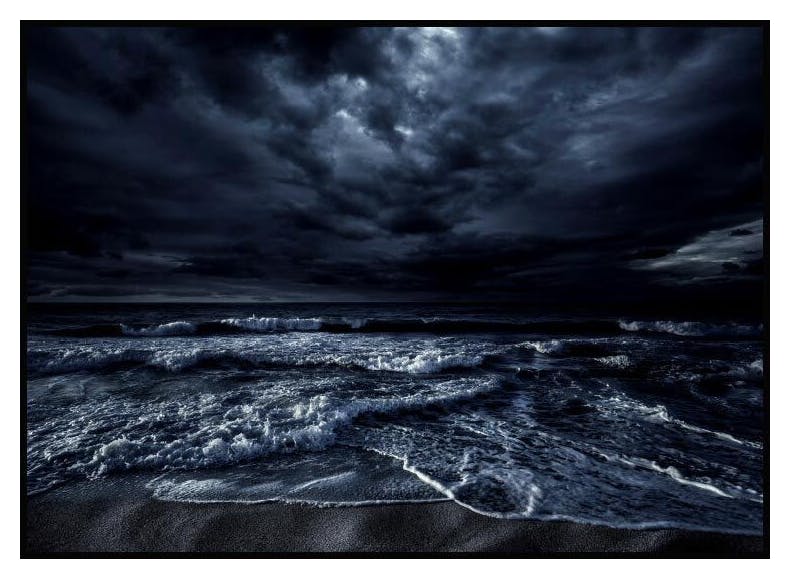 Stormy beach Poster (21x30 cm) - Poster Store