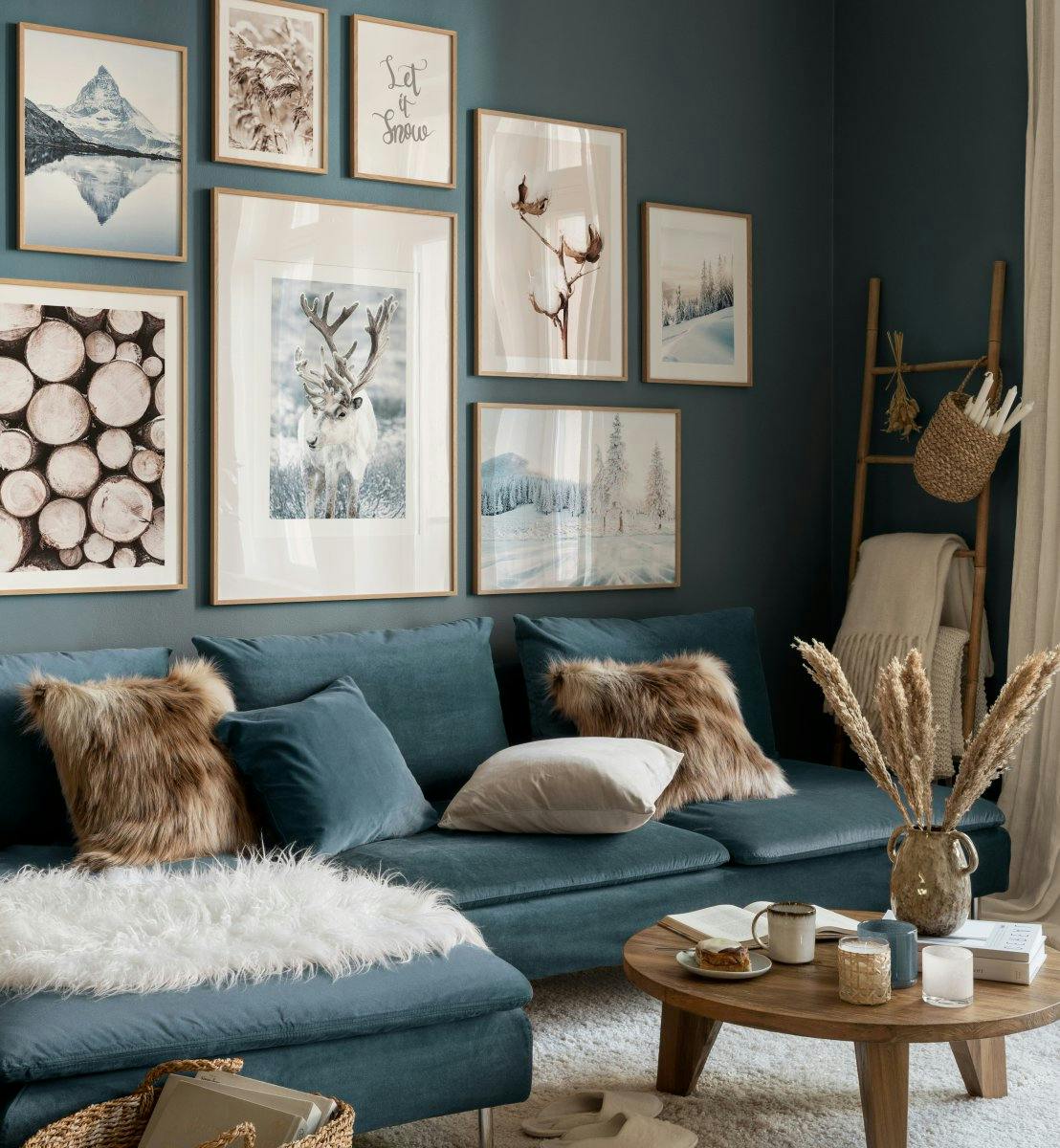 Pósters naturaleza en calma fotografías beige y azul para sala de estar