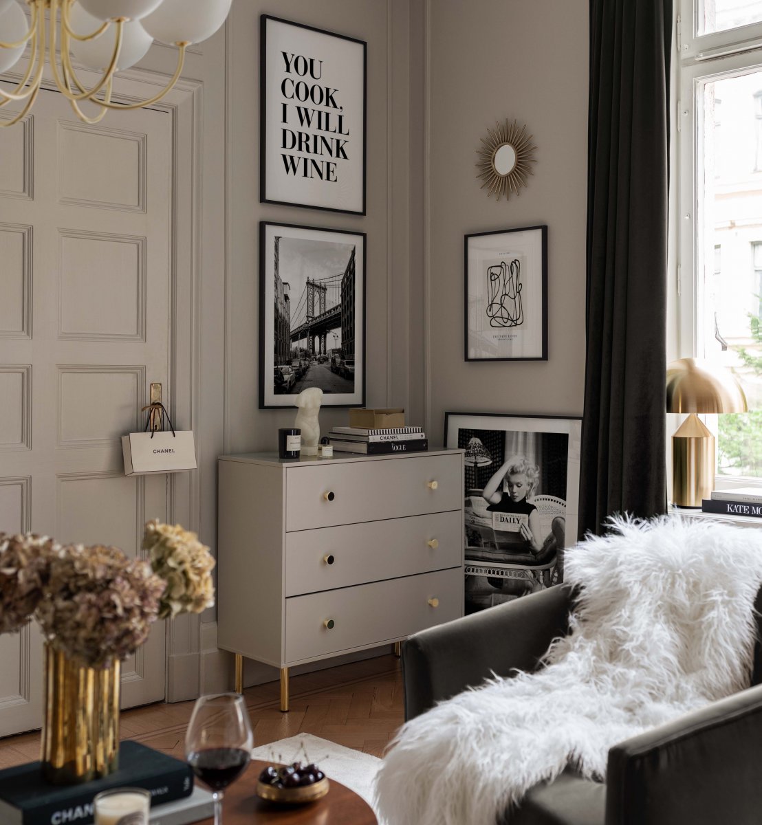 schwarz-weiß moderne poster für wohnzimmer