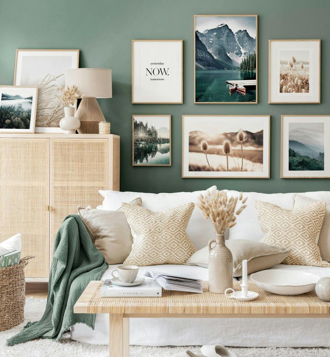 Galerie sufragerie postere cu natură rame din lemn de stejar