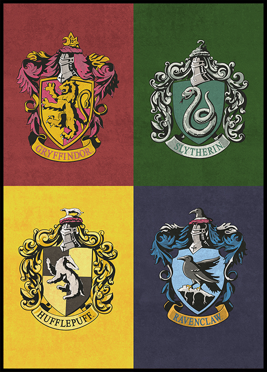 Harry Potter™ Escudos casas Póster