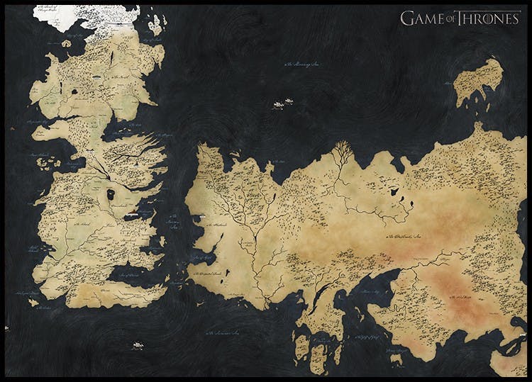 Game of Thrones™ - Westeros Map Poster | Game of Thrones Map