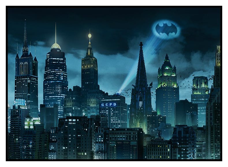 Batman™ - Gotham City Skyline Poster (50x70 cm) - Poster Store