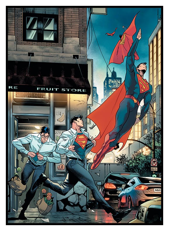 Superman™ - Clark Kent Changing Plakat (30x40 cm) - Poster Store