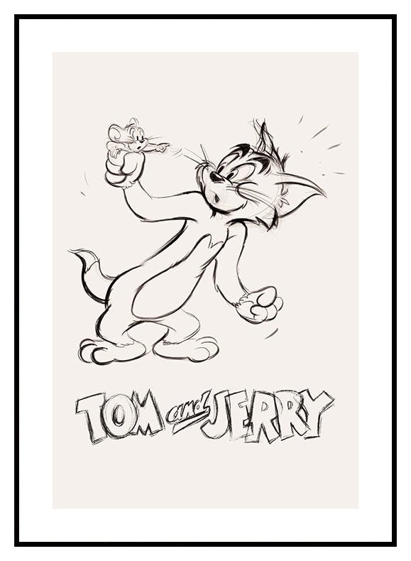 Tom & Jerry™ Sketch No2 Plakat (30x40 cm) - Poster Store