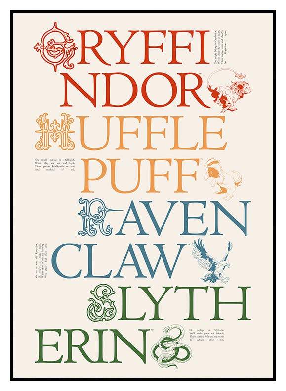 Harry Potter™ - Hogwarts Houses Plakat (30x40 cm) - Poster Store
