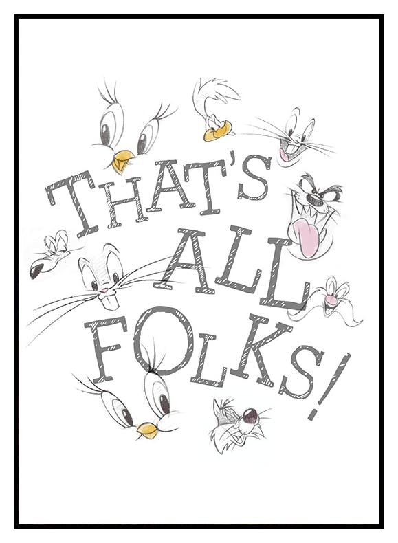 Looney Tunes™ - That’s All Folks Plakat (30x40 cm) - Poster Store