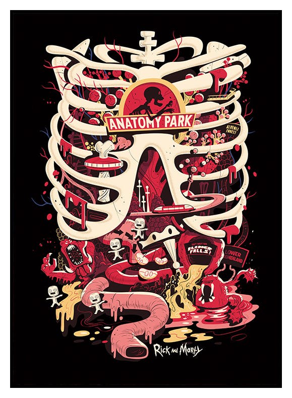 Rick and Morty™ Anatomy Park Plakat (50x70 cm) - Poster Store